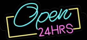 Open 24HRS neon sign